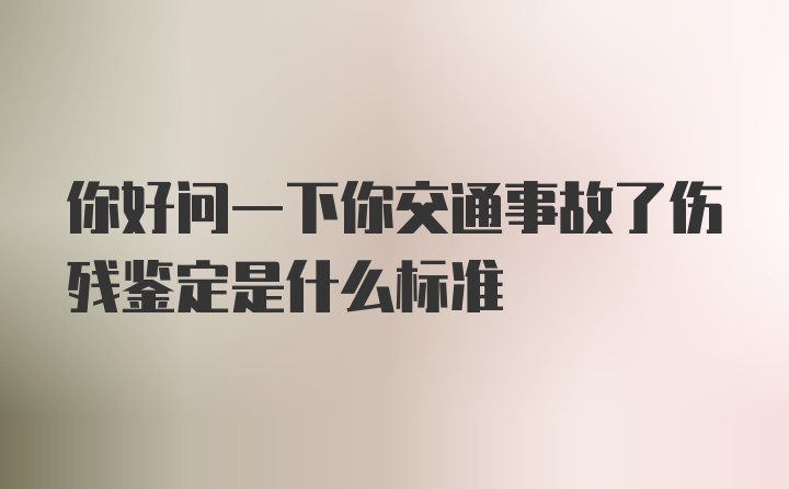 你好问一下你交通事故了伤残鉴定是什么标准