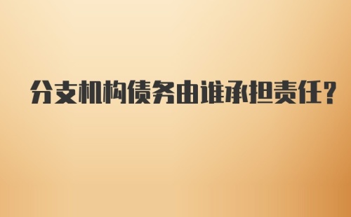 分支机构债务由谁承担责任？