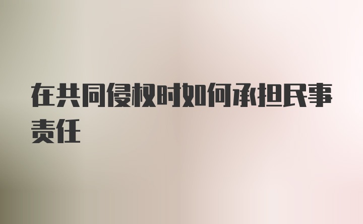 在共同侵权时如何承担民事责任