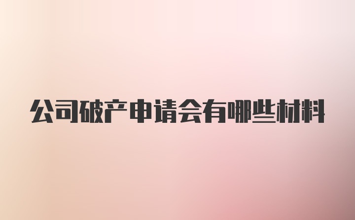 公司破产申请会有哪些材料