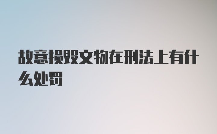 故意损毁文物在刑法上有什么处罚