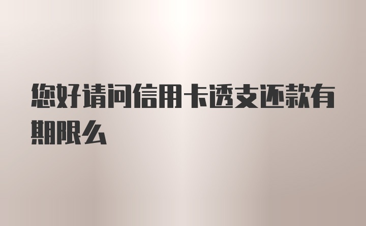 您好请问信用卡透支还款有期限么