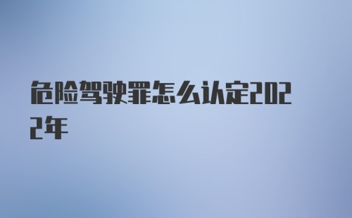 危险驾驶罪怎么认定2022年