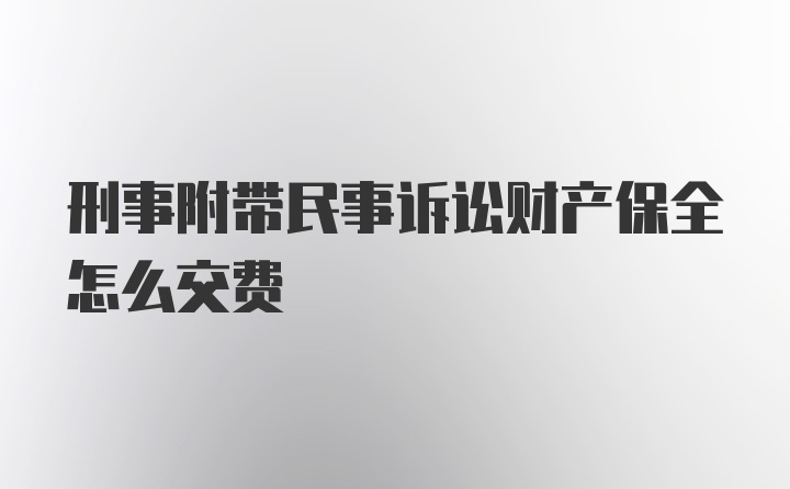 刑事附带民事诉讼财产保全怎么交费