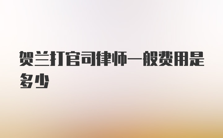 贺兰打官司律师一般费用是多少