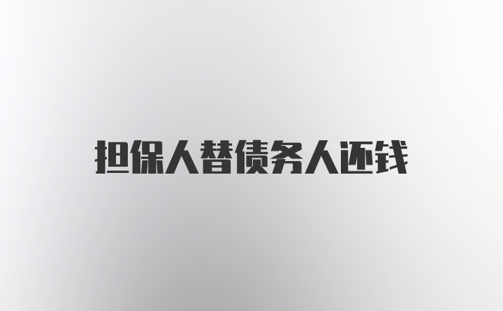 担保人替债务人还钱