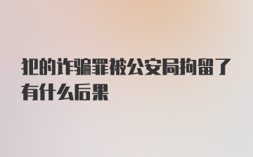 犯的诈骗罪被公安局拘留了有什么后果