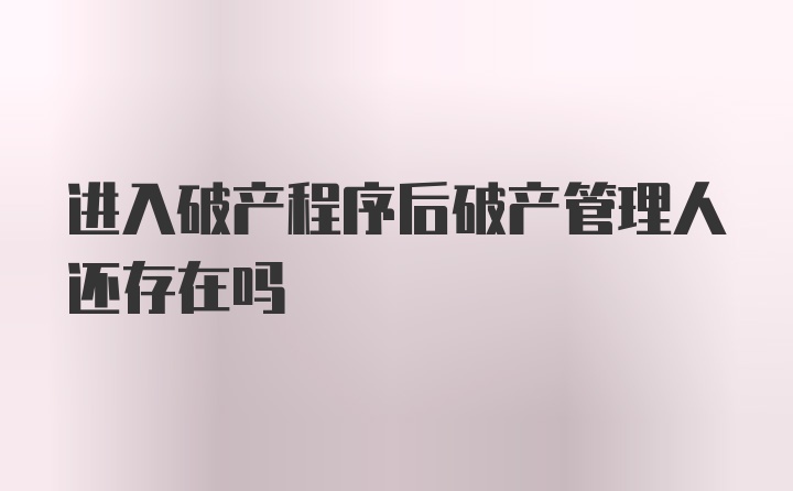 进入破产程序后破产管理人还存在吗