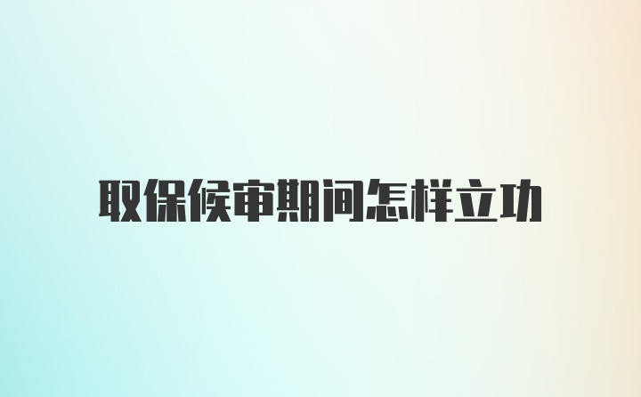 取保候审期间怎样立功