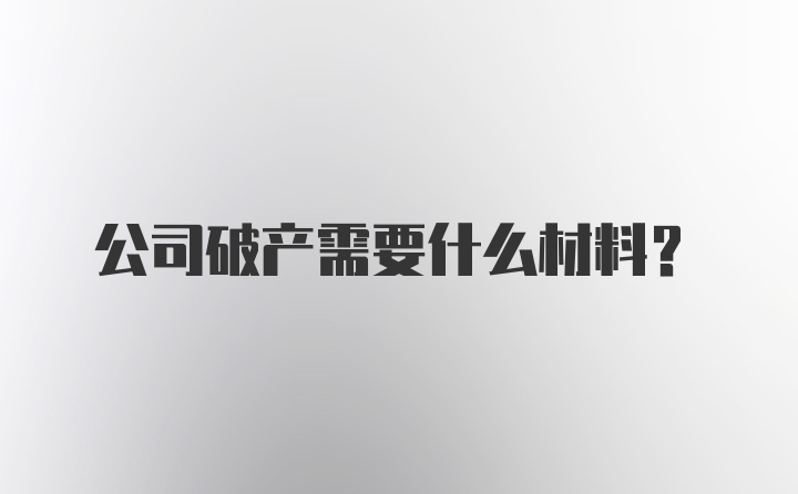 公司破产需要什么材料？