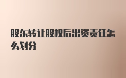 股东转让股权后出资责任怎么划分