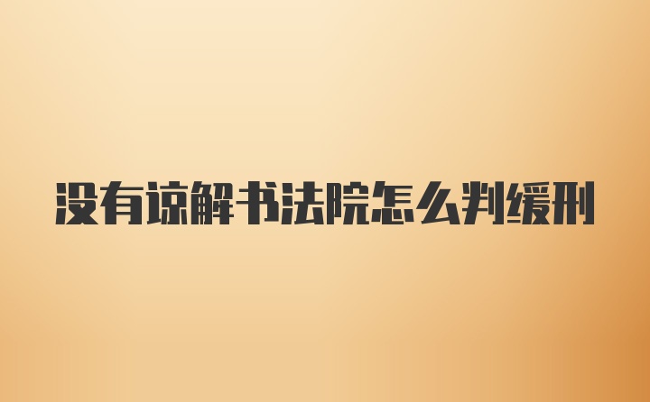 没有谅解书法院怎么判缓刑