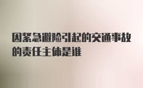 因紧急避险引起的交通事故的责任主体是谁