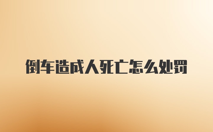 倒车造成人死亡怎么处罚