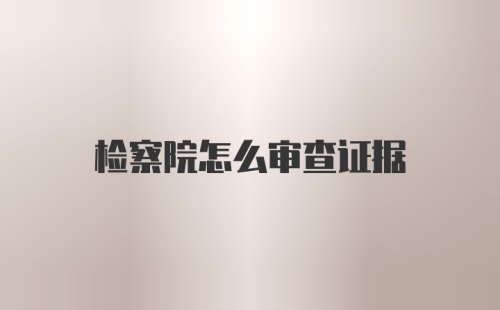 检察院怎么审查证据