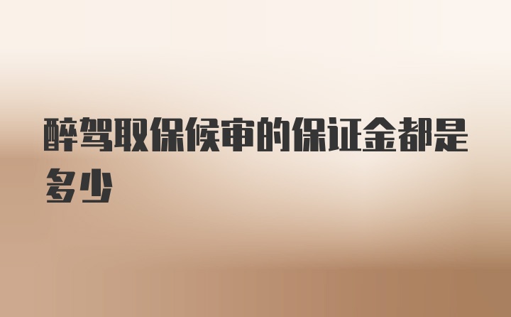 醉驾取保候审的保证金都是多少