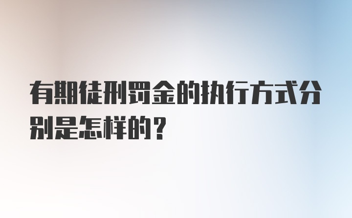 有期徒刑罚金的执行方式分别是怎样的？