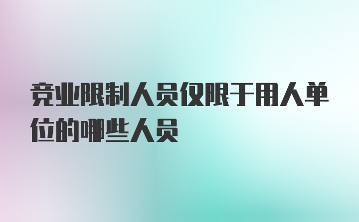 竞业限制人员仅限于用人单位的哪些人员