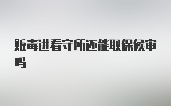 贩毒进看守所还能取保候审吗