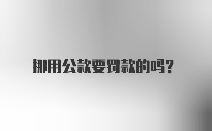 挪用公款要罚款的吗？