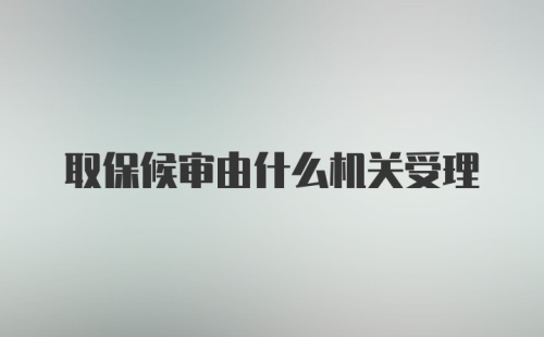 取保候审由什么机关受理