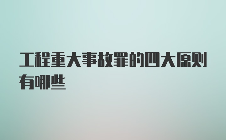 工程重大事故罪的四大原则有哪些