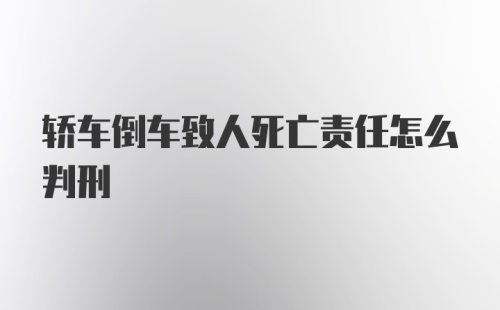 轿车倒车致人死亡责任怎么判刑