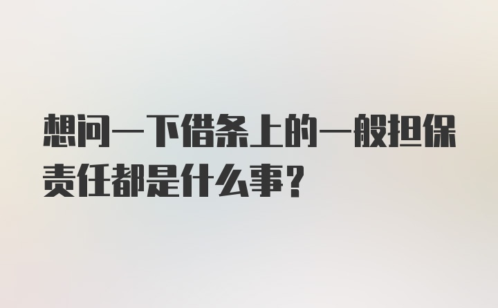 想问一下借条上的一般担保责任都是什么事？