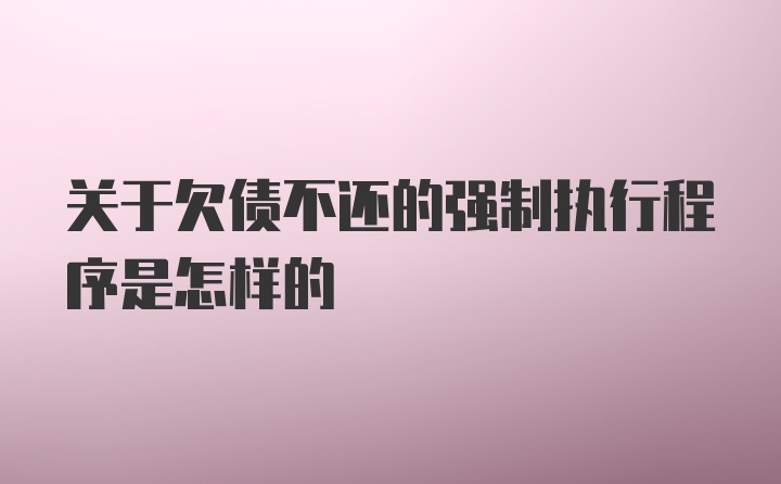 关于欠债不还的强制执行程序是怎样的