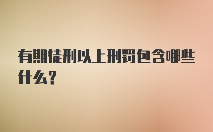 有期徒刑以上刑罚包含哪些什么？