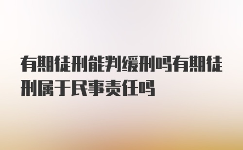 有期徒刑能判缓刑吗有期徒刑属于民事责任吗