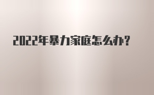 2022年暴力家庭怎么办？