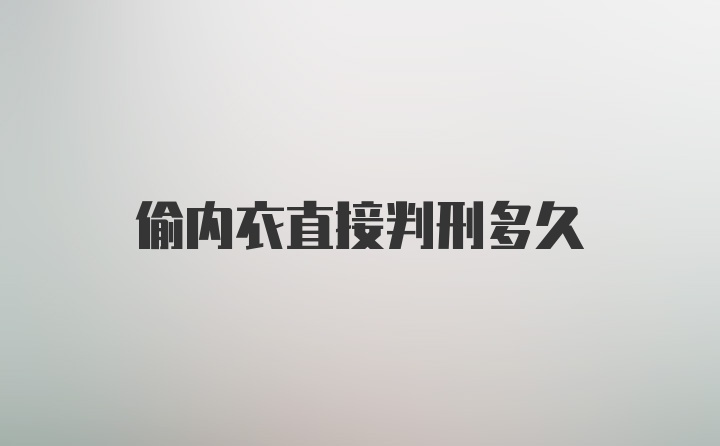 偷内衣直接判刑多久