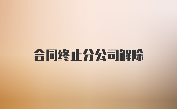 合同终止分公司解除