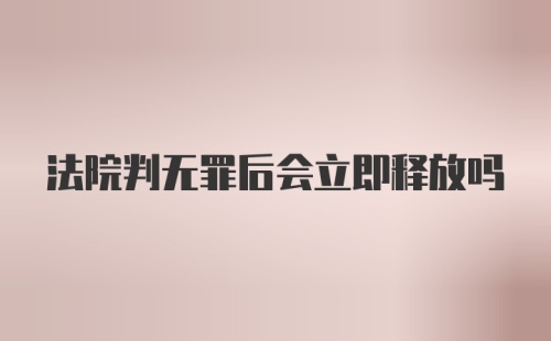 法院判无罪后会立即释放吗