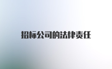 招标公司的法律责任