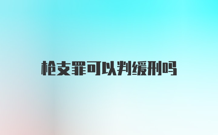 枪支罪可以判缓刑吗