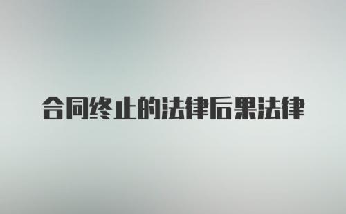 合同终止的法律后果法律