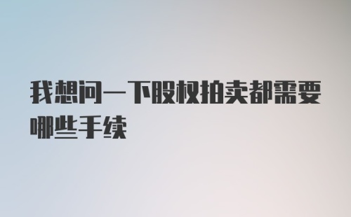 我想问一下股权拍卖都需要哪些手续