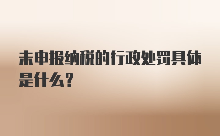 未申报纳税的行政处罚具体是什么？