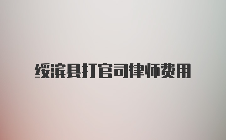 绥滨县打官司律师费用