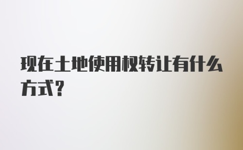 现在土地使用权转让有什么方式？