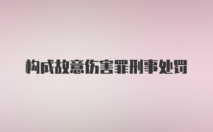 构成故意伤害罪刑事处罚