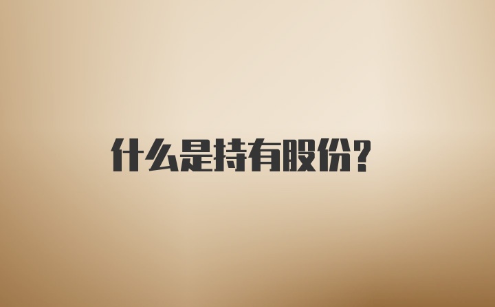 什么是持有股份？