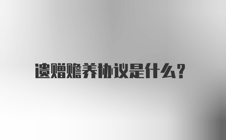 遗赠赡养协议是什么？