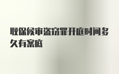 取保候审盗窃罪开庭时间多久有案底