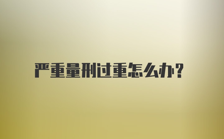 严重量刑过重怎么办？