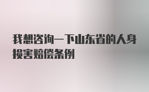 我想咨询一下山东省的人身损害赔偿条例