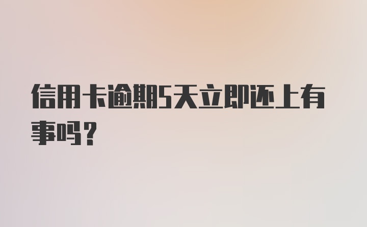 信用卡逾期5天立即还上有事吗？