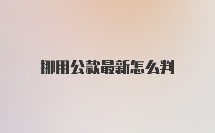 挪用公款最新怎么判